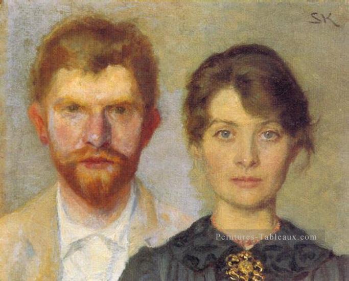 Retrato del matrimonio 1890 Peder Severin Kroyer Peintures à l'huile